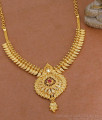 Single Ruby Stone Micro Gold Polish Mango Necklace Design Shop Online NCKN4246