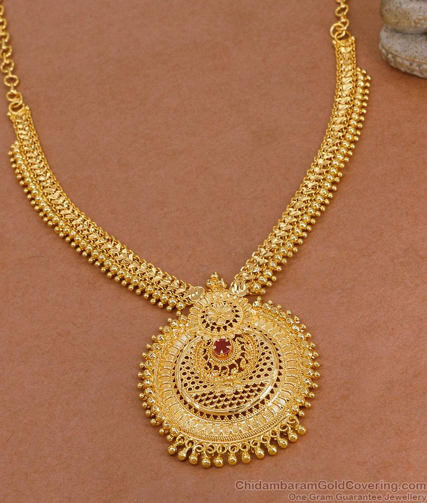 Bollywood Fashion Gold Imitation Necklace Ruby Stone Women Wedding Jewelry NCKN4249