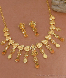 Beautiful Heart Design Forming Gold Necklace Enamel Pattern Shop Online NCKN4254 Beautiful Heart Design Forming Gold Necklace Enamel Pattern Shop Online NCKN4254