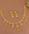 Real Gold Look Forming Necklace Design Light Weight Bridal Jewelry NCKN4255