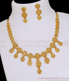 Real Gold Look Forming Necklace Design Light Weight Bridal Jewelry NCKN4255 Real Gold Look Forming Necklace Design Light Weight Bridal Jewelry NCKN4255