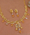 Amethyst Color Shade Forming Gold Necklace Arabic Wedding Jewelry NCKN4256