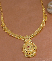Latest Kerala Pattern Micro Gold Plated Necklace Ruby Stone Bridal Jewelry NCKN4263 Latest Kerala Pattern Micro Gold Plated Necklace Ruby Stone Bridal Jewelry NCKN4263
