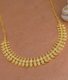 Plain One Gram Gold Mango Necklace Design At Affordable Price NCKN4264