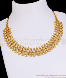 Plain One Gram Gold Mango Necklace Design At Affordable Price NCKN4264 Plain One Gram Gold Mango Necklace Design At Affordable Price NCKN4264