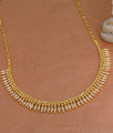 New Arrival White Stone Mullaipoo Design Gold Imitation Necklace For Women NCKN4265 New Arrival White Stone Mullaipoo Design Gold Imitation Necklace For Women NCKN4265