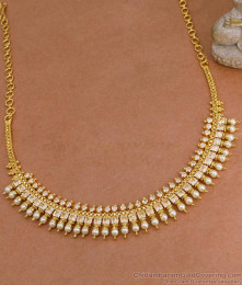 Beautiful Pearl Design Gold Plated Kerala Necklace For Wedding NCKN4267