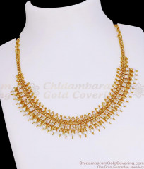 Beautiful Pearl Design Gold Plated Kerala Necklace For Wedding NCKN4267