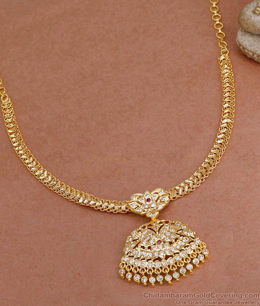 Original Impon Gold Polish Necklace Dual Peacock Design For Wedding NCKN4269 Original Impon Gold Polish Necklace Dual Peacock Design For Wedding NCKN4269