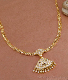 Light Weight Aympon White Stone Necklace For Women Bridal Wear NCKN4273