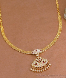 Original Impon Necklace Real Gold Pattern Bridal Design For Wedding NCKN4274