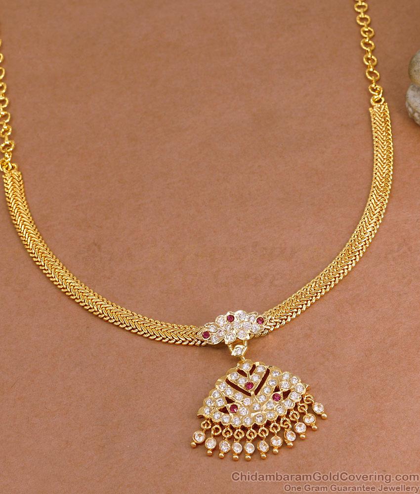 Original Impon Necklace Real Gold Pattern Bridal Design For Wedding NCKN4274