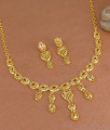 Light Weight 2 Gram Gold Necklace Dubai Gold Wedding Jewelry Collection NCKN4280