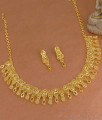 Real Gold Tone Arabic Bridal Necklace Earring Combo Forming Jewelry NCKN4281