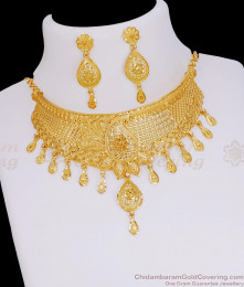 Grand Look Two Gram Gold Bridal Choker Necklace Mango Design NCKN4282