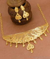 Premium Quality Forming Gold Choker Necklace Design Bridal Combo Set NCKN4283