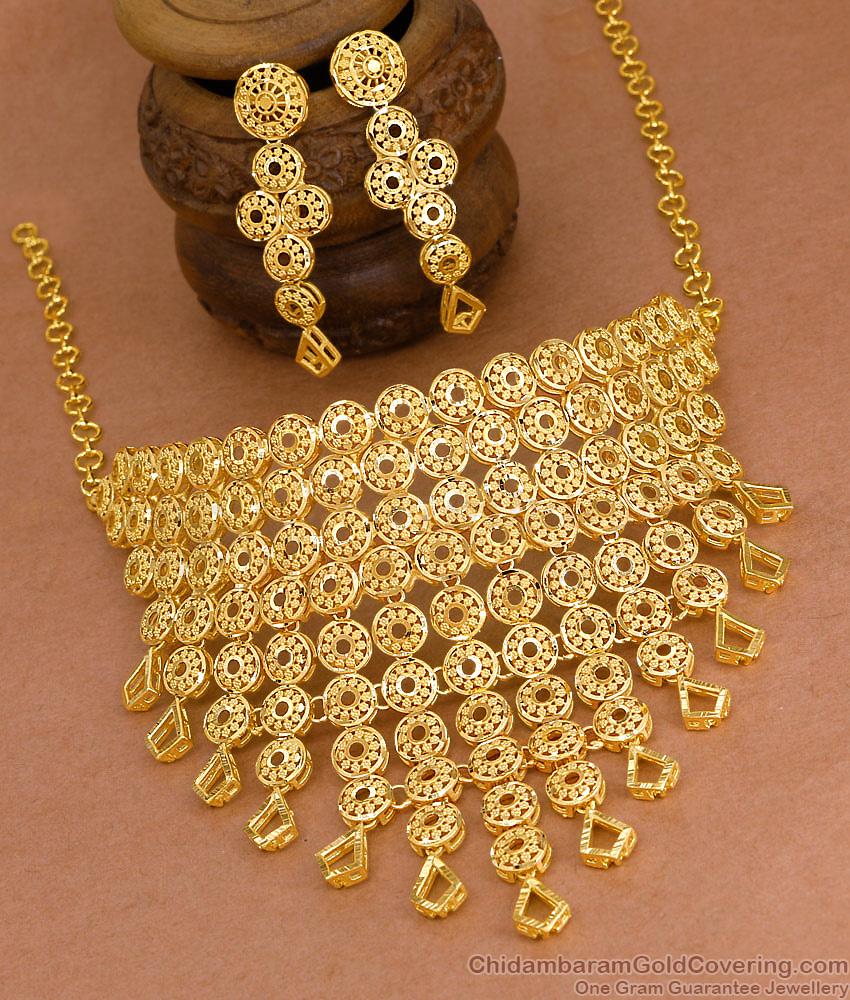 High Quality Two Gram Gold Bridal Choker Arabic Jewelry For Women NCKN4286