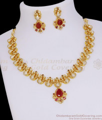 3D Peacock Unique Necklace Set High Quality Gold Imitation Design For Brides NCKN4294