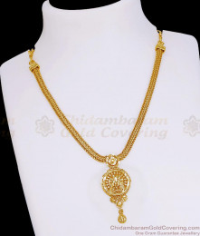 Latest Micro Gold Plated Necklace Without Stone For Wedding NCKN4296
