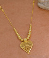 Light Weight One Gram Gold Beaded Necklace Heart Pendant Design NCKN4297