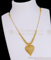 Light Weight One Gram Gold Beaded Necklace Heart Pendant Design NCKN4297