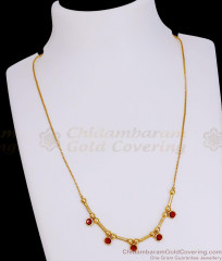 Regular Wear Ruby Stone Charms Gold Imitation Necklace For Womens NCKN4300