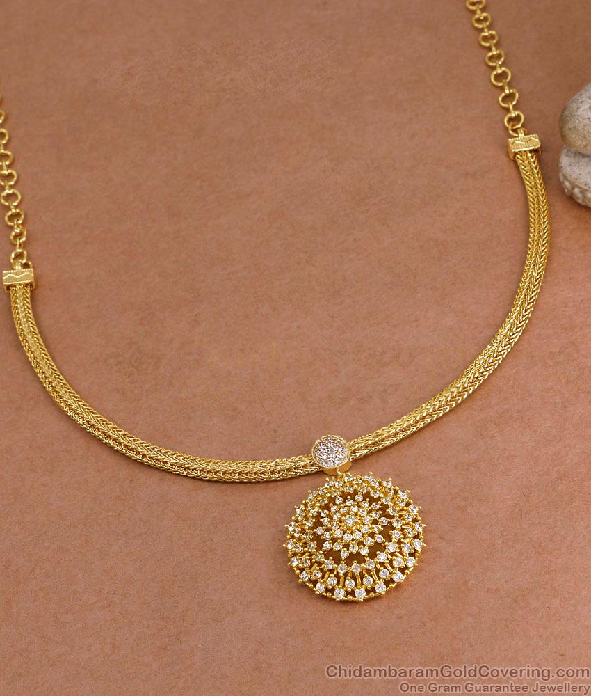 High Quality Gold Imitation Ad Stone Necklace For Bridal Wear NCKN4302