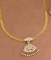 Full White Stone Impon Panchaloha Gold Imitation Necklace Design NCKN4304