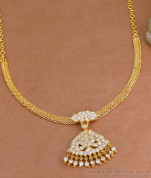 Full White Stone Impon Panchaloha Gold Imitation Necklace Design NCKN4304