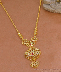 Buy Ruby White Stone Gold Plated Necklace Design Online For Brides NCKN4309