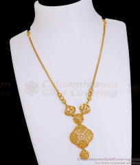 One Gram Gram Pendant Necklace White Stone Floral Design NCKN4311 One Gram Gram Pendant Necklace White Stone Floral Design NCKN4311