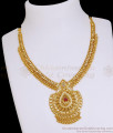 Beautiful Micro Gold Plated Ruby White Stone Necklace For Wedding NCKN4315
