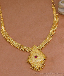 Attractive Ruby Stone Gold Imitation Bridal Necklace Shop Online NCKN4316