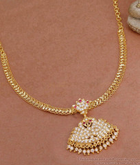 Beautiful Ruby White Stone Swan Pendant Impon Necklace Collections NCKN4322 Beautiful Ruby White Stone Swan Pendant Impon Necklace Collections NCKN4322