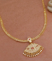 New Arrival Ruby White Stone Impon Attigai Design For Wedding NCKN4325