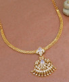 Premium Look White Stone Impon Gold Plated Necklace Bridal Wear NCKN4330