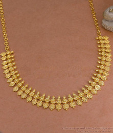 Latest Micro Gold Polish Lakshmi Kasu Necklace Floral Design Online NCKN4331 Latest Micro Gold Polish Lakshmi Kasu Necklace Floral Design Online NCKN4331