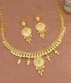 Stylish Dubai Gold Heart Design Forming Necklace With Earrings For Wedding NCKN4334