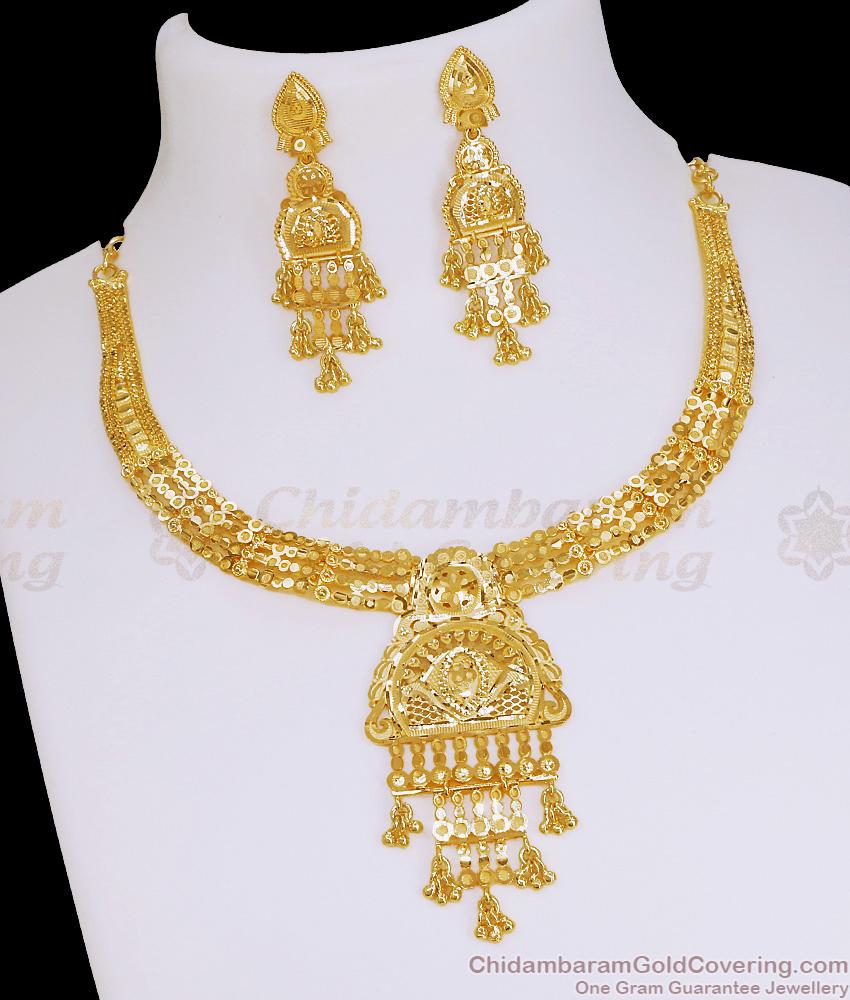 Premium Two Gram Gold Turkish Bridal Necklace Collections Online NCKN4335 Premium Two Gram Gold Turkish Bridal Necklace Collections Online NCKN4335