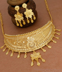 New Arrival Forming Gold Choker Necklace Bridal Collections With Earring NCKN4338