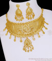 Latest Bridal Wear Forming Gold Choker Necklace Dubai Gold Collections NCKN4339
