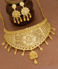 Beautiful Flower Design Forming Gold Choker Necklace For Women Wedding NCKN4341