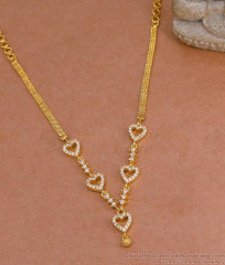 Full White Ad Stone Gold Plated Necklace Heart Charm Design Online NCKN4345