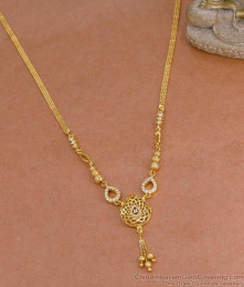 Buy White Stone Droplet Design Gold Imitation Necklace Shop Online NCKN4348