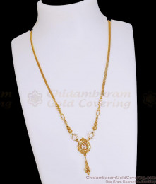 Buy White Stone Droplet Design Gold Imitation Necklace Shop Online NCKN4348