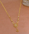Elegant White Stone Micro Gold Plated Flower Pendant Necklace For Women NCKN4350