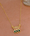 New Model One Gram Gold Nagapadam Green Palakka Stone Necklace For Wedding NCKN4352