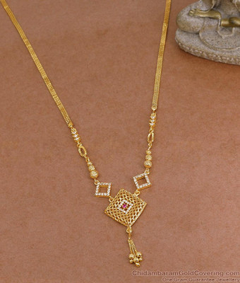 Buy Light Weight Gold Plated Necklace Ad Stone Design Online NCKN4357