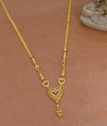 Stylish One Gram Gold Necklace Heart Pendant Design Party Wear NCKN4358
