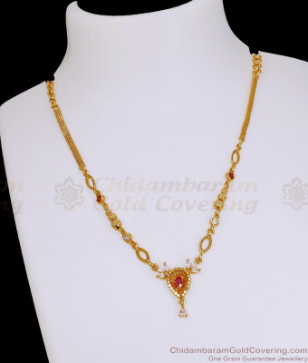 Trendy Ad Stone Droplet Pendant Gold Imitation Necklace At Affordable Price NCKN4361
